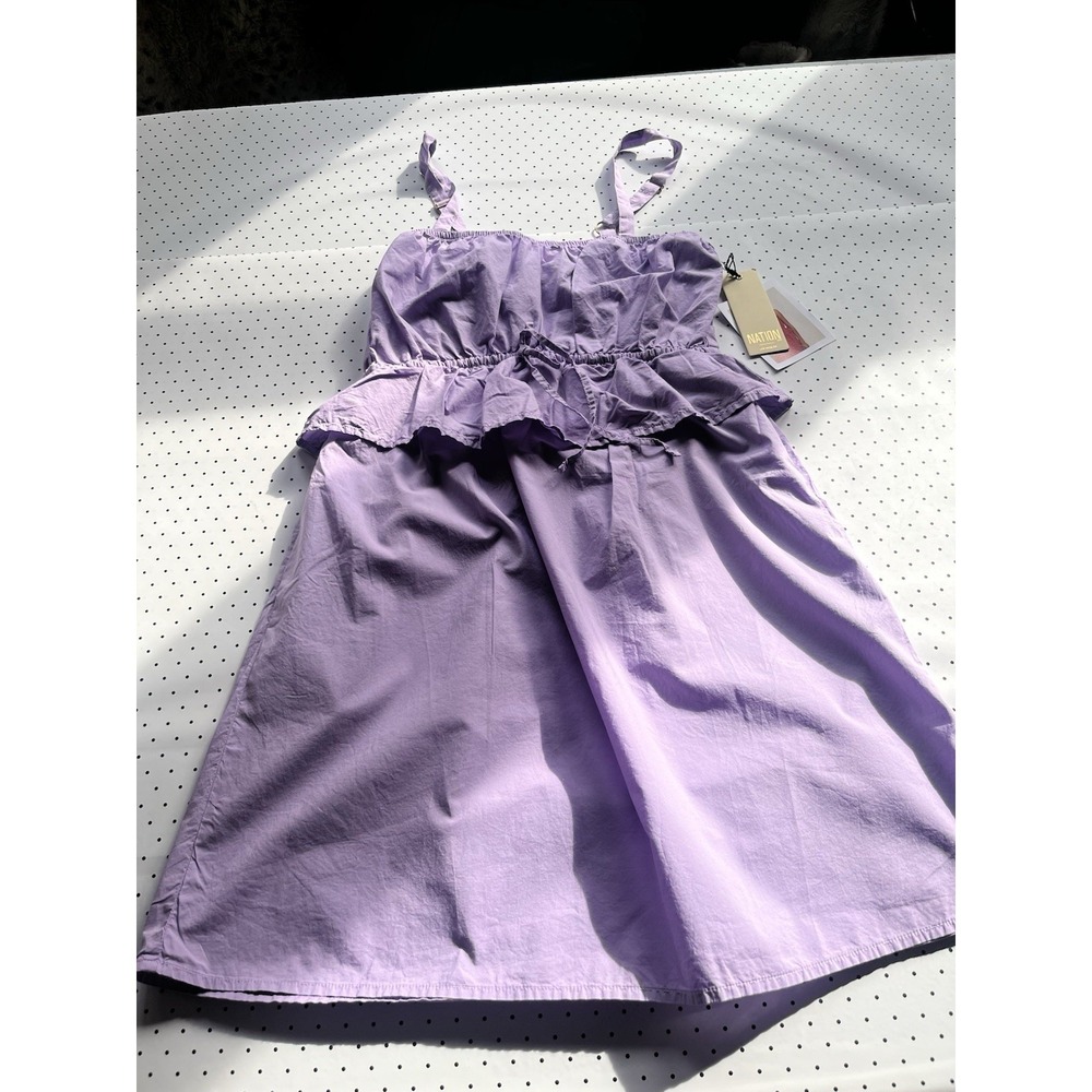 Nation LTD Lavender Pima Cotton Ruffle Sundress Women's Small NWT